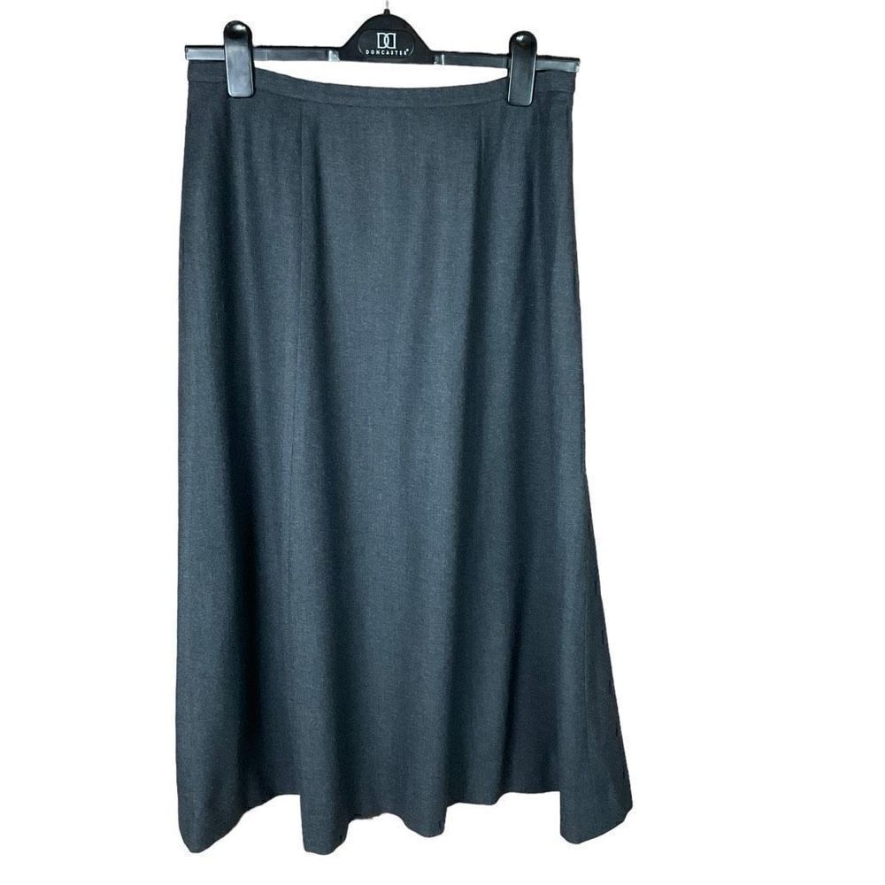 Carlisle Maxi Skirt Dark Grey A-Line Wool Spandex Blend Charcoal Women Size 14